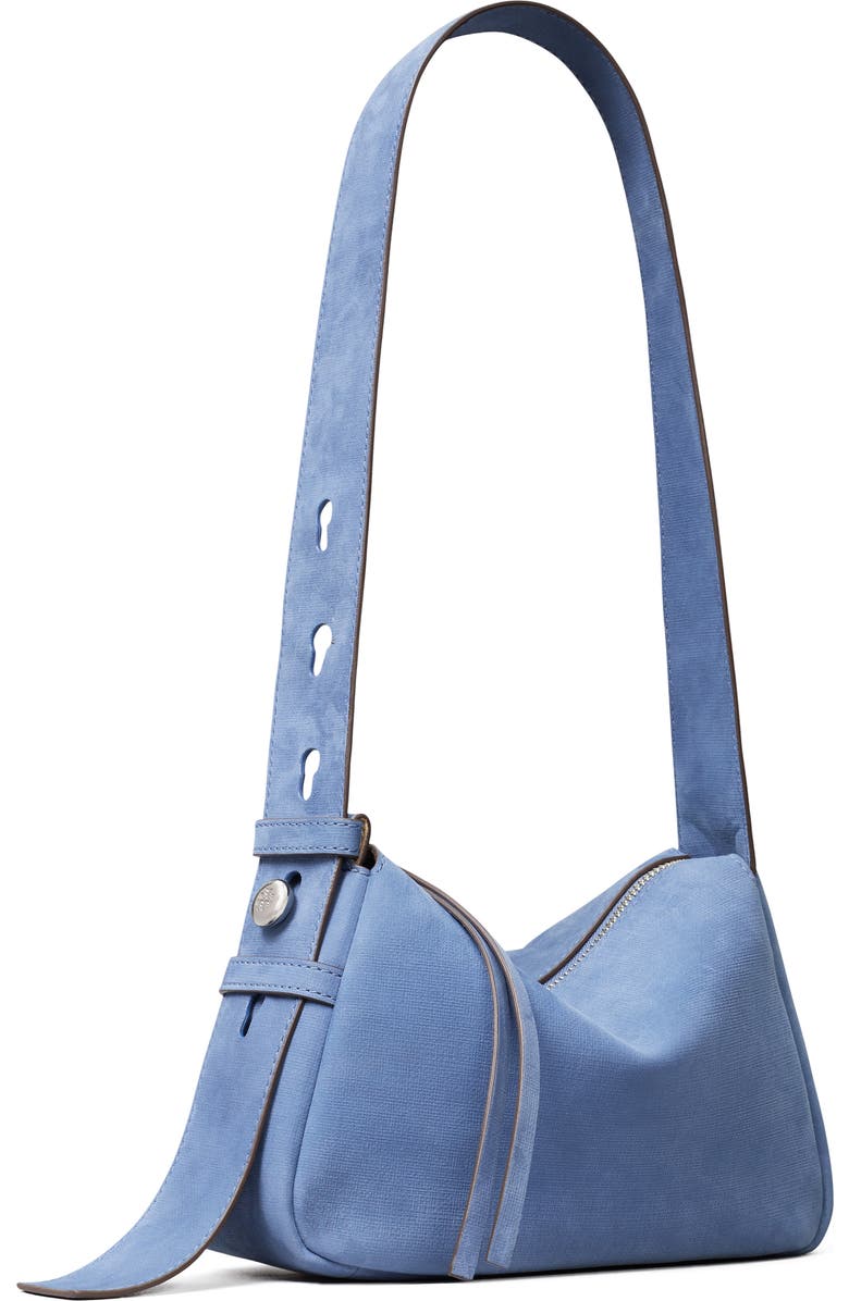 Tory Burch Small Romy Nubuck Leather Shoulder Bag, Alternate, color, Soft Blue