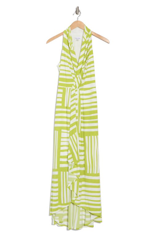 Calvin Klein Knot Front Maxi Dress In Green