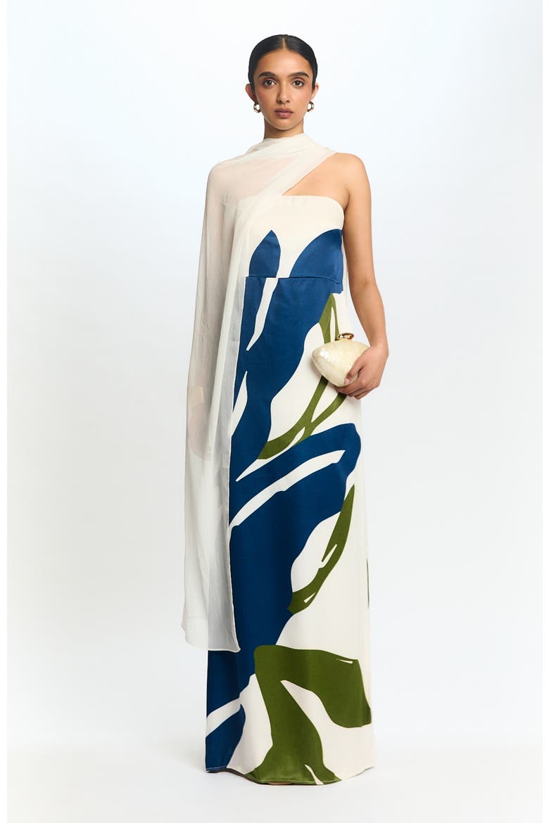 Strapless Shawl Dress Lilo in Fsc Viscose, Main, color, Lilo Navy