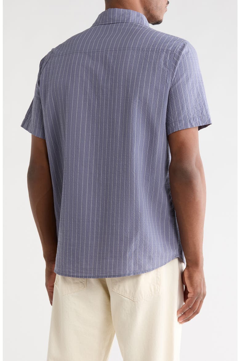 Jupiter Yarn Dyed Seersucker Short Sleeve Button-Up Shirt, Alternate, color, NIGHT SHADOW