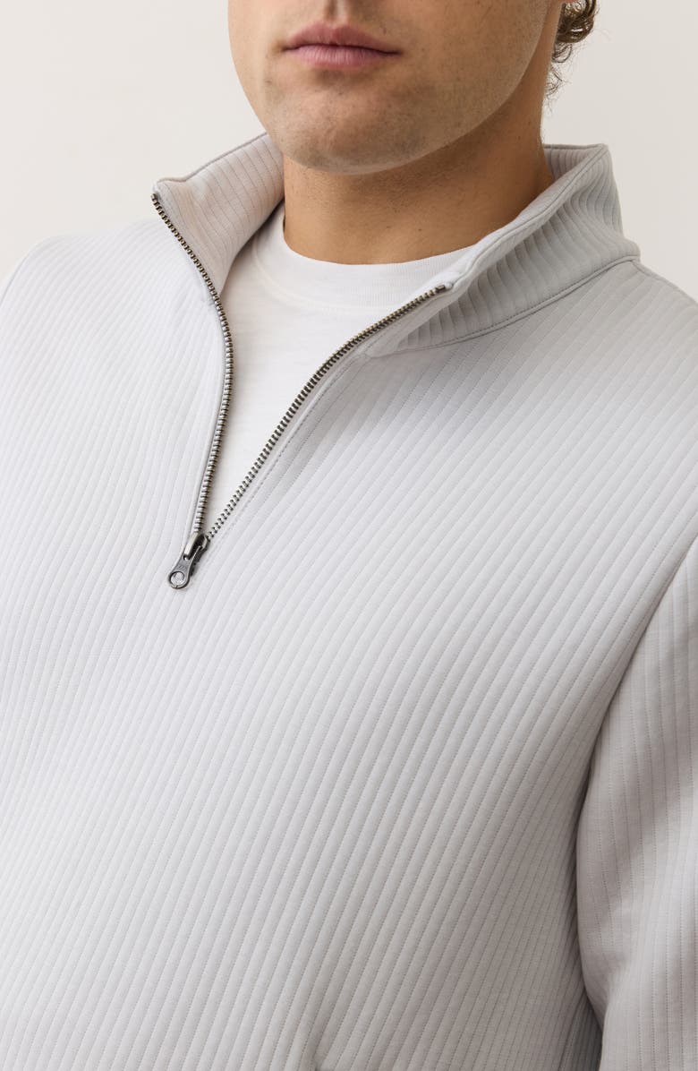 Marine Layer Corbet Quilted Quarter Zip Sweatshirt, Alternate, color, Stone