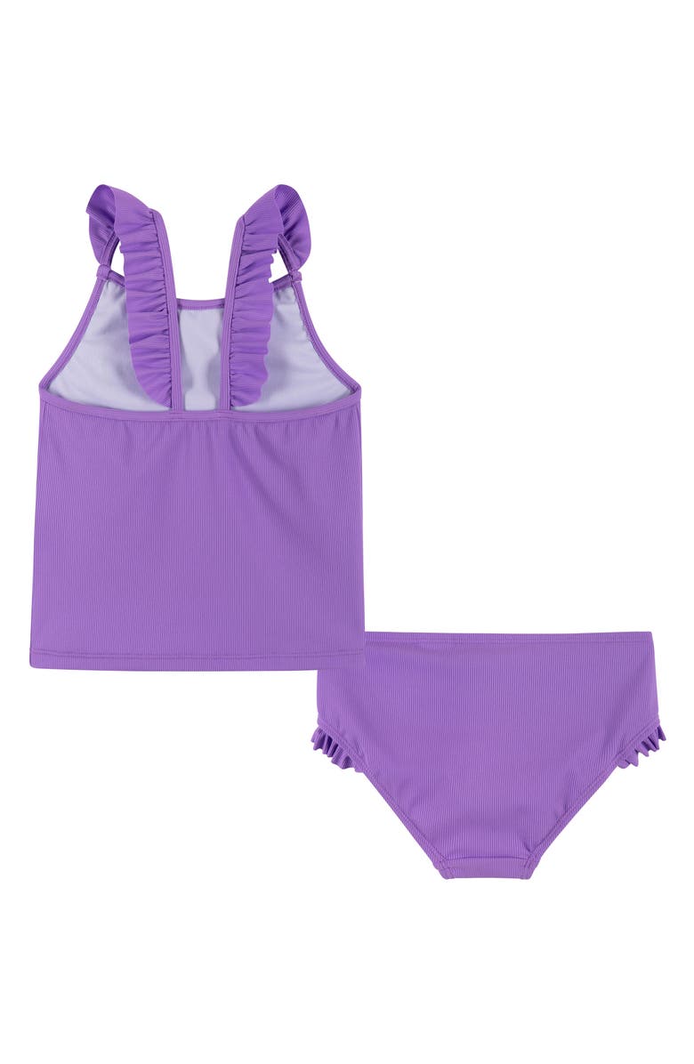 Andy & Evan Kids' Appliqué Ruffle Two-Piece Swimsuit, Alternate, color, Purple Floral