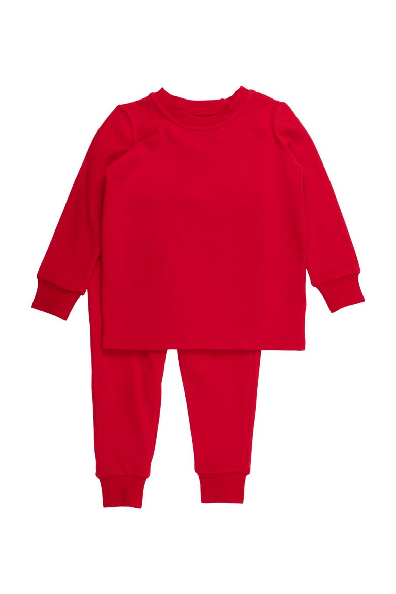 Modal Blend Long Sleeve Pajama Set, Main, color, Red