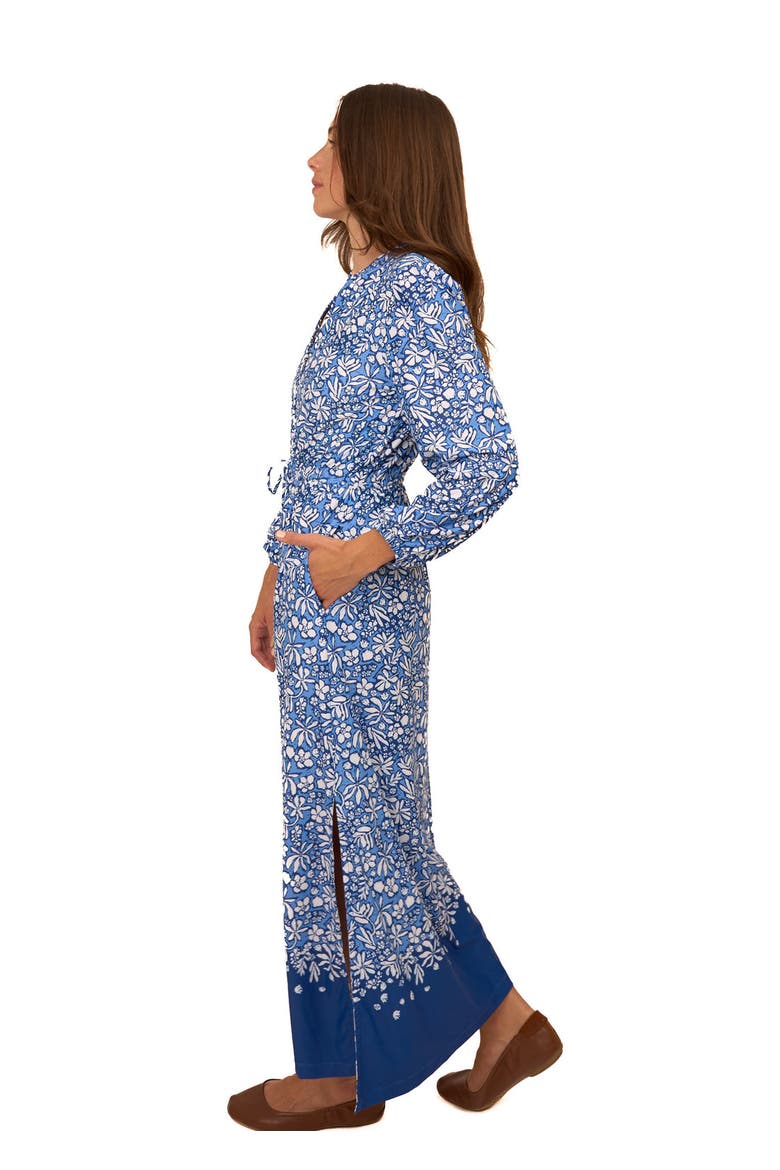 Button Down Maxi Dress, Alternate, color, Tahoe
