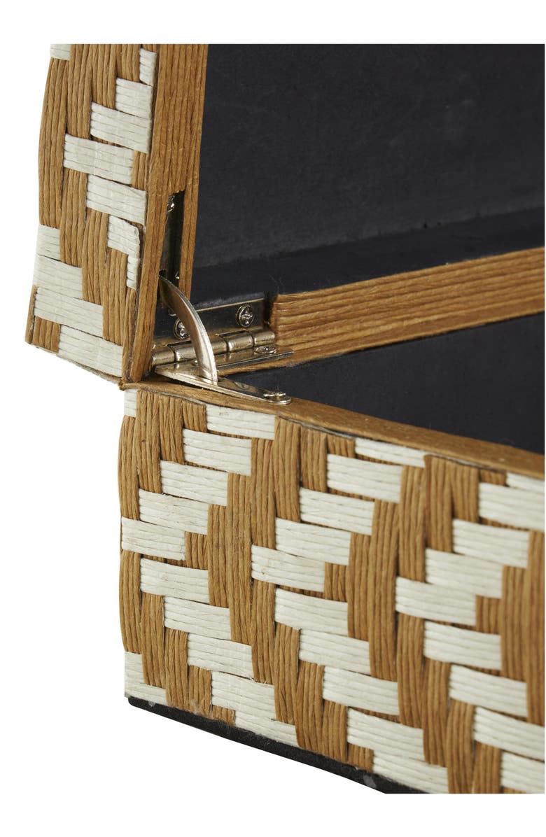 UMA Set of 2 Contemporary Paper Storage Boxes, Alternate, color, Brown