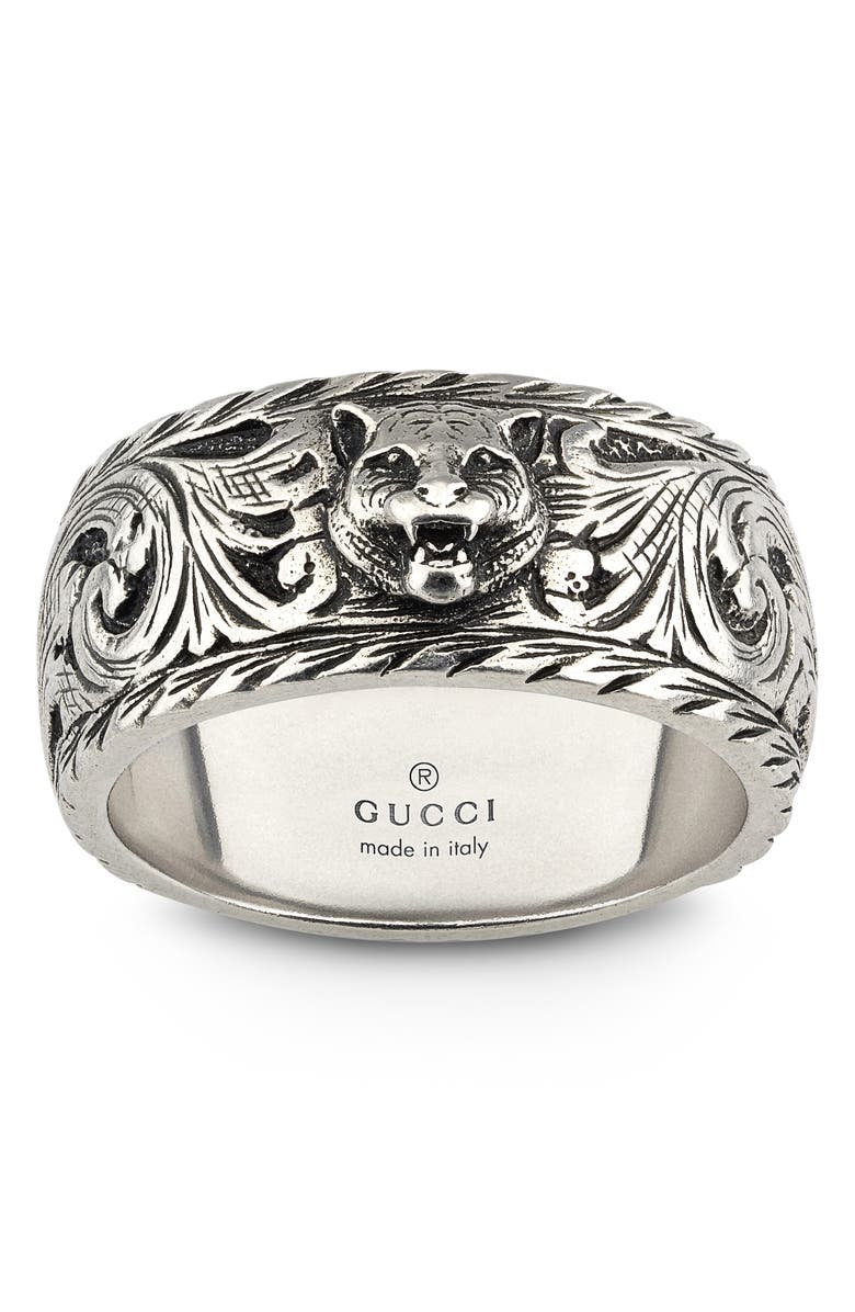 Gucci Men's Gatto Band Ring, Alternate, color, 