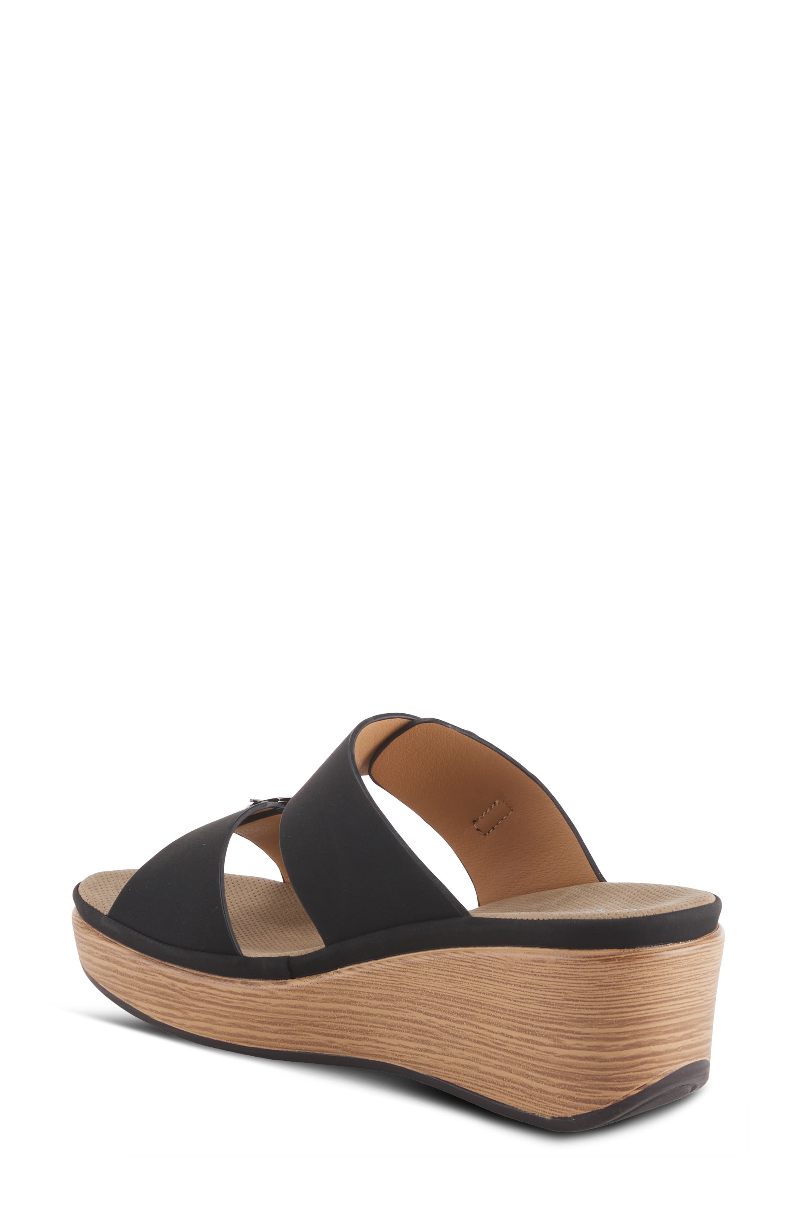 Shaniho Platform Wedge Sandal, Alternate, color, BLACK
