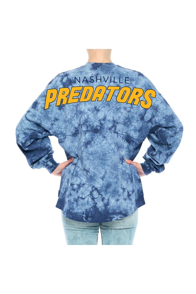 Women's Fanatics Branded Navy Nashville Predators Crystal-Dye Long Sleeve T-Shirt, Alternate, color, Navy
