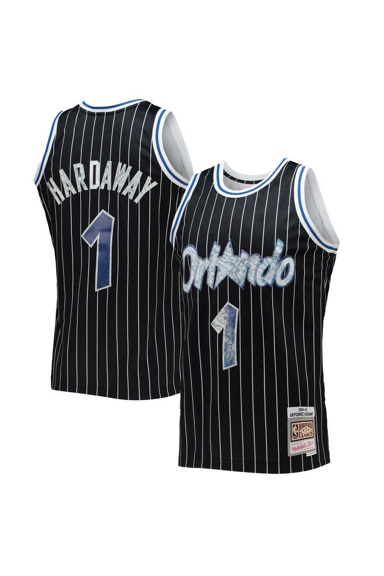 Men's Mitchell & Ness Penny Hardaway Black Orlando Magic 1996/97 Hardwood Classics NBA 75th Anniversary Diamond Swingman Jersey, Alternate, color, Black