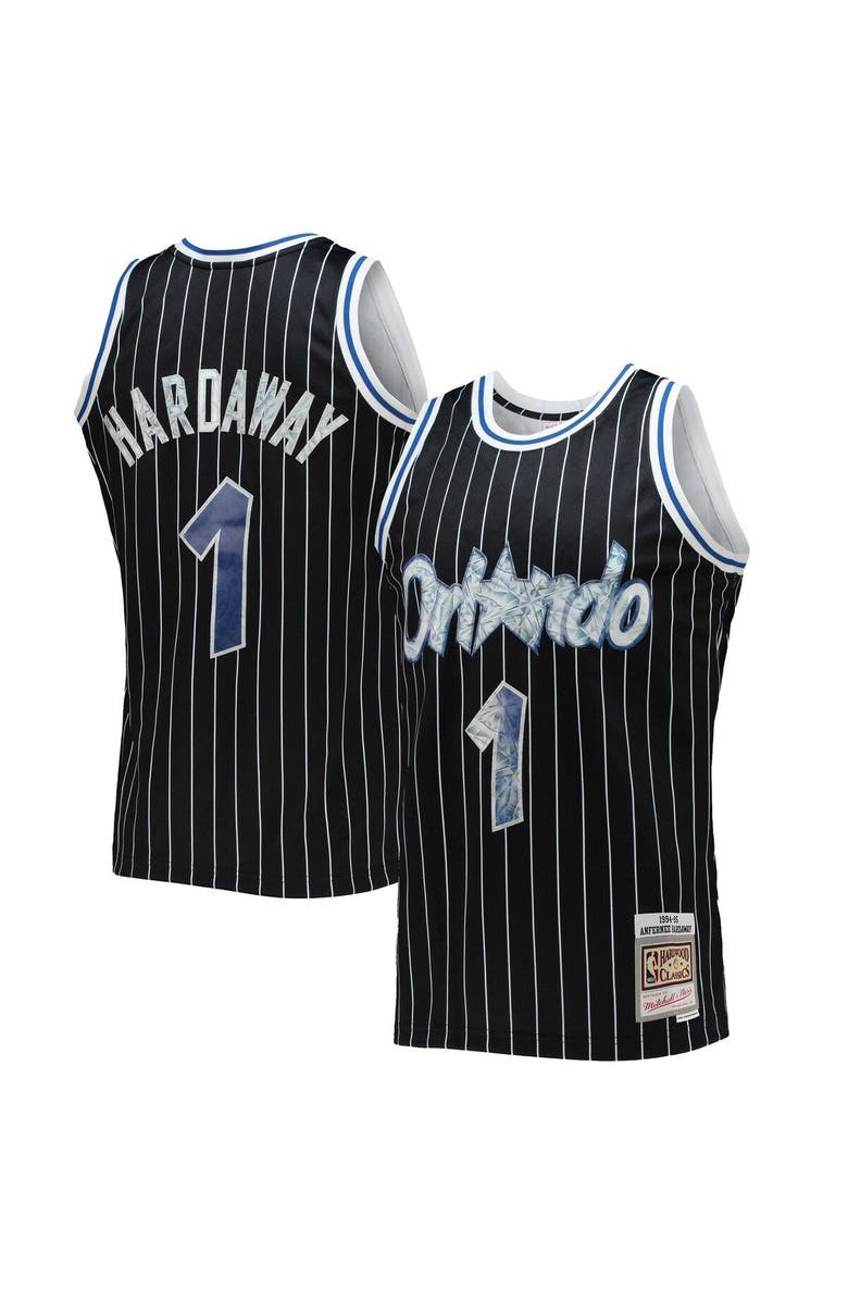 Mitchell & Ness Men's Mitchell & Ness Penny Hardaway Black Orlando Magic 1996/97 Hardwood Classics NBA 75th Anniversary Diamond Swingman Jersey, Alternate, color,