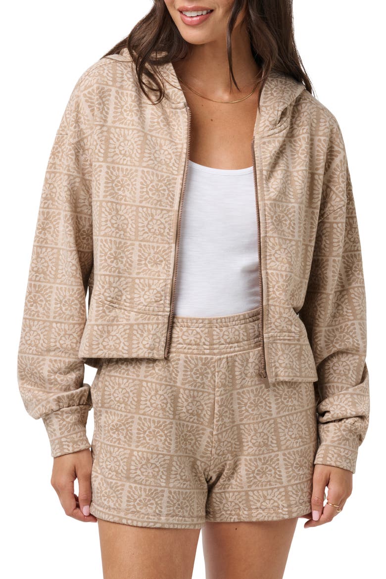 Stellar Cloud Fleece Front Zip Hoodie, Main, color, PORTABELLA MULTI