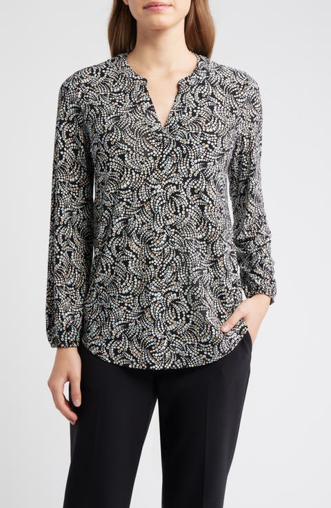 Split Neck Top (Regular & Petite)