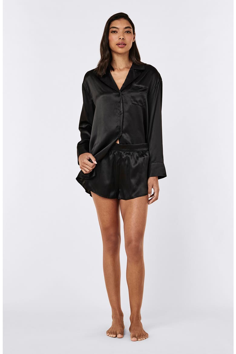 Audrey Mulberry Silk Boxer Shorts, Alternate, color, BLACK