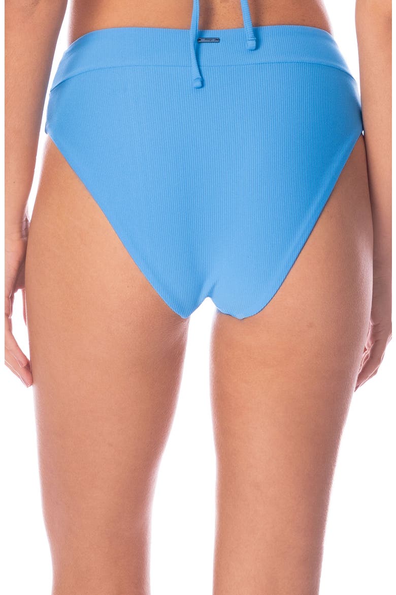 Stone Blue Suzy Q Reversible High Waist Bikini Bottoms, Alternate, color, BLUE