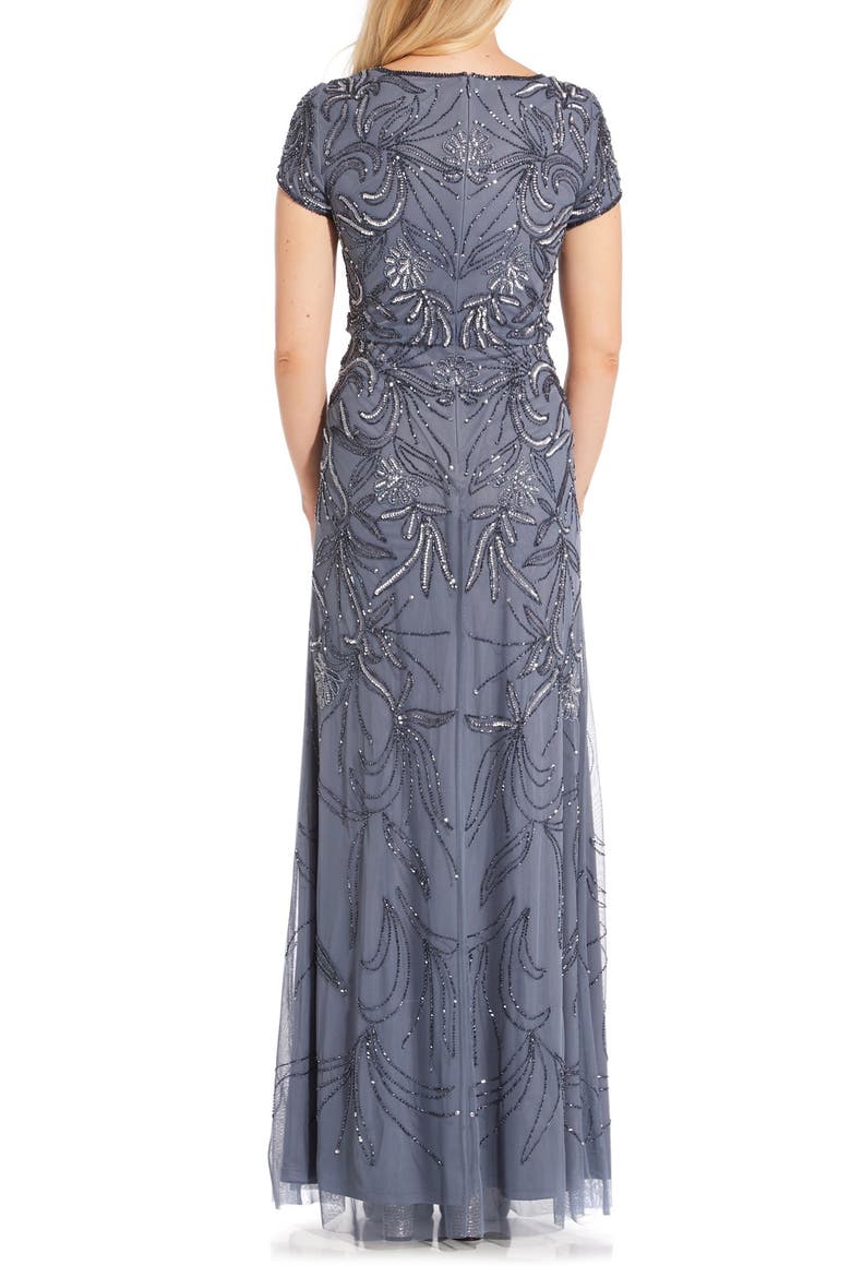 adrianna papell beaded blouson dress short Sleeve Gown (Women) Brown Dresses – Oh documented Colour:BLUE AND BLACK Adrianna Papell Womens Dress