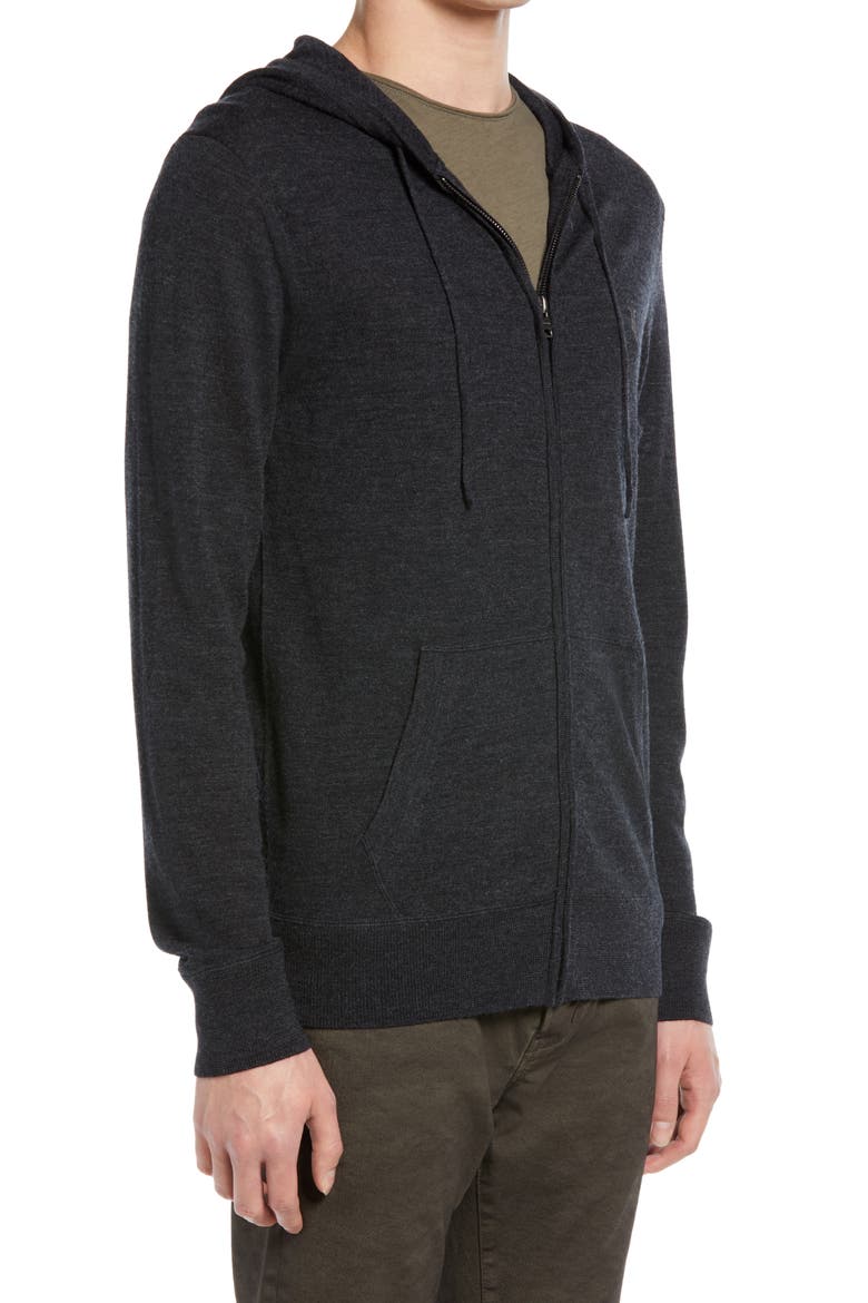 Mode Slim Fit Merino Wool Zip Hoodie, Alternate, color, CORAZON TAUPE MARL