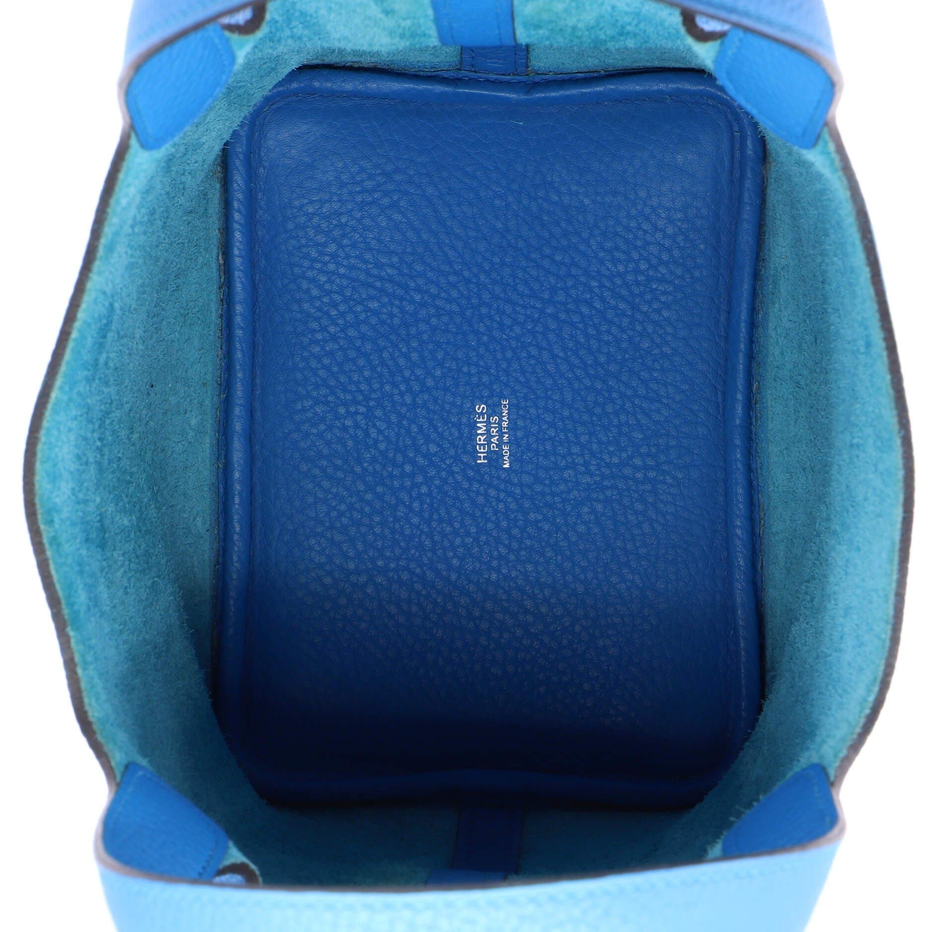 Pre-Owned Hermes Picotin Lock Bag Clemence PM, Alternate, color, Bleu Zanzibar