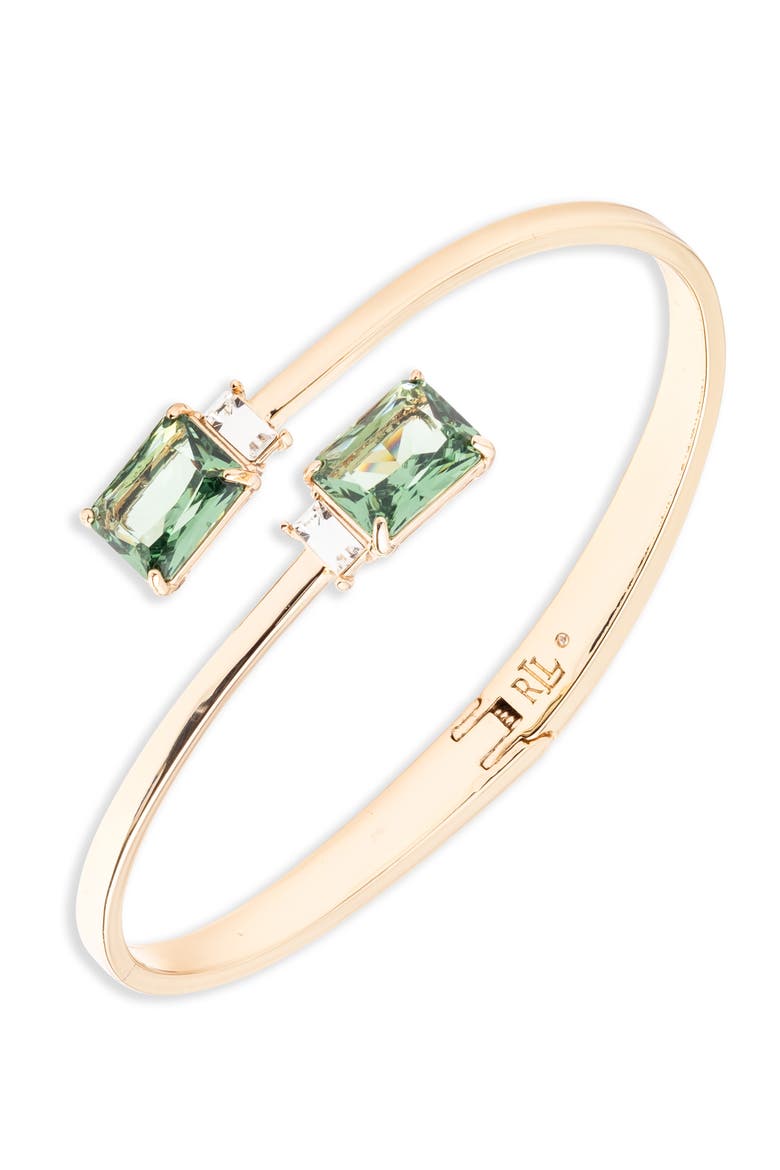 Crystal Bypass Bracelet, Main, color, GREEN