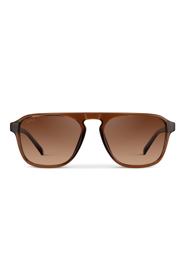 Emerson - 53mm Aviator Polarized Sunglasses, Main, color, Terracotta Brown