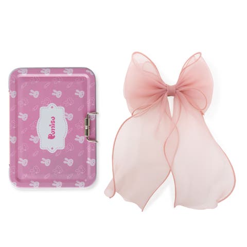 Organza Large Bow Clip Gift Set with Tin Case
