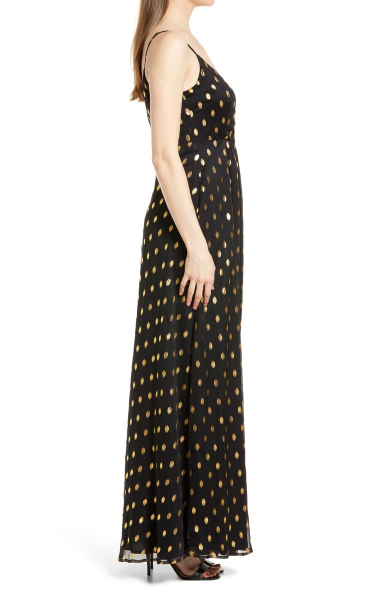 Lulus Galaxy Lights Polka Dot Sleevleees Maxi Dress, Alternate, color,
