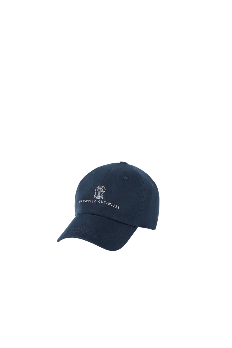 Garment-dyed twisted cotton gabardine baseball cap with embroidered logo, Alternate, color, Navy Blue