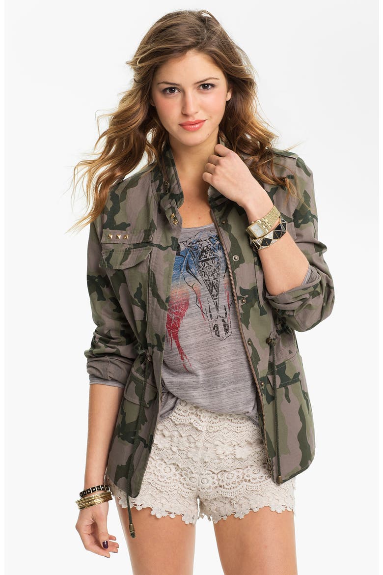 Fire Studded Camo Army Jacket, Main, color, CAMO