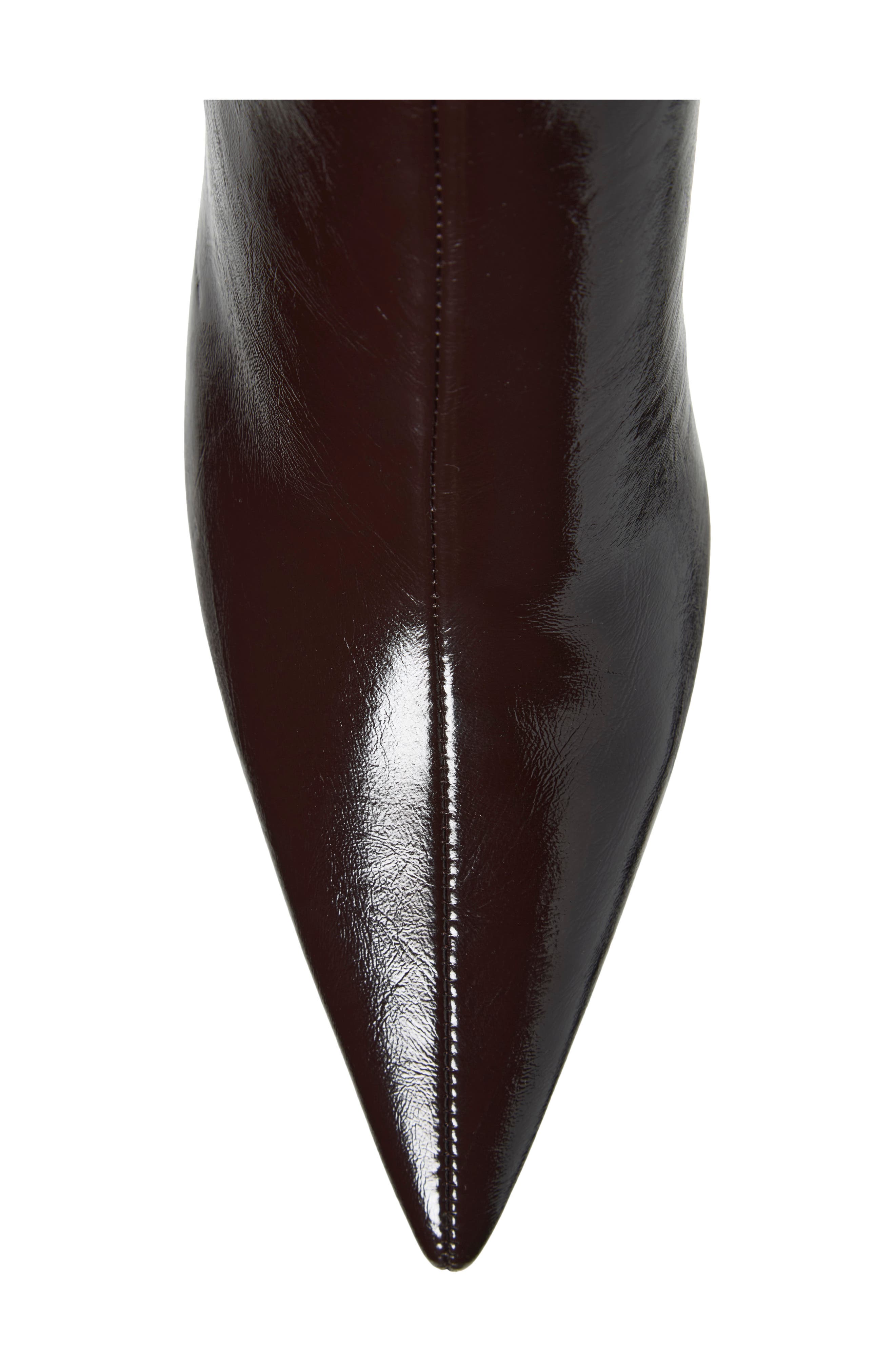 Tea Faux Leather Pointed Toe Ankle Bootie, Alternate, color, BURGUNDY