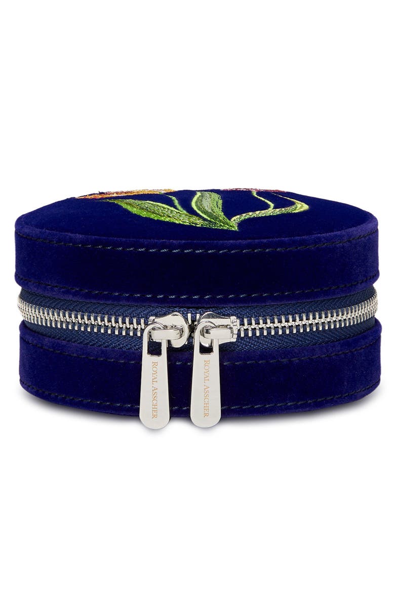WOLF Royal Asscher Round Jewelry Zip Case, Main, color, Blue