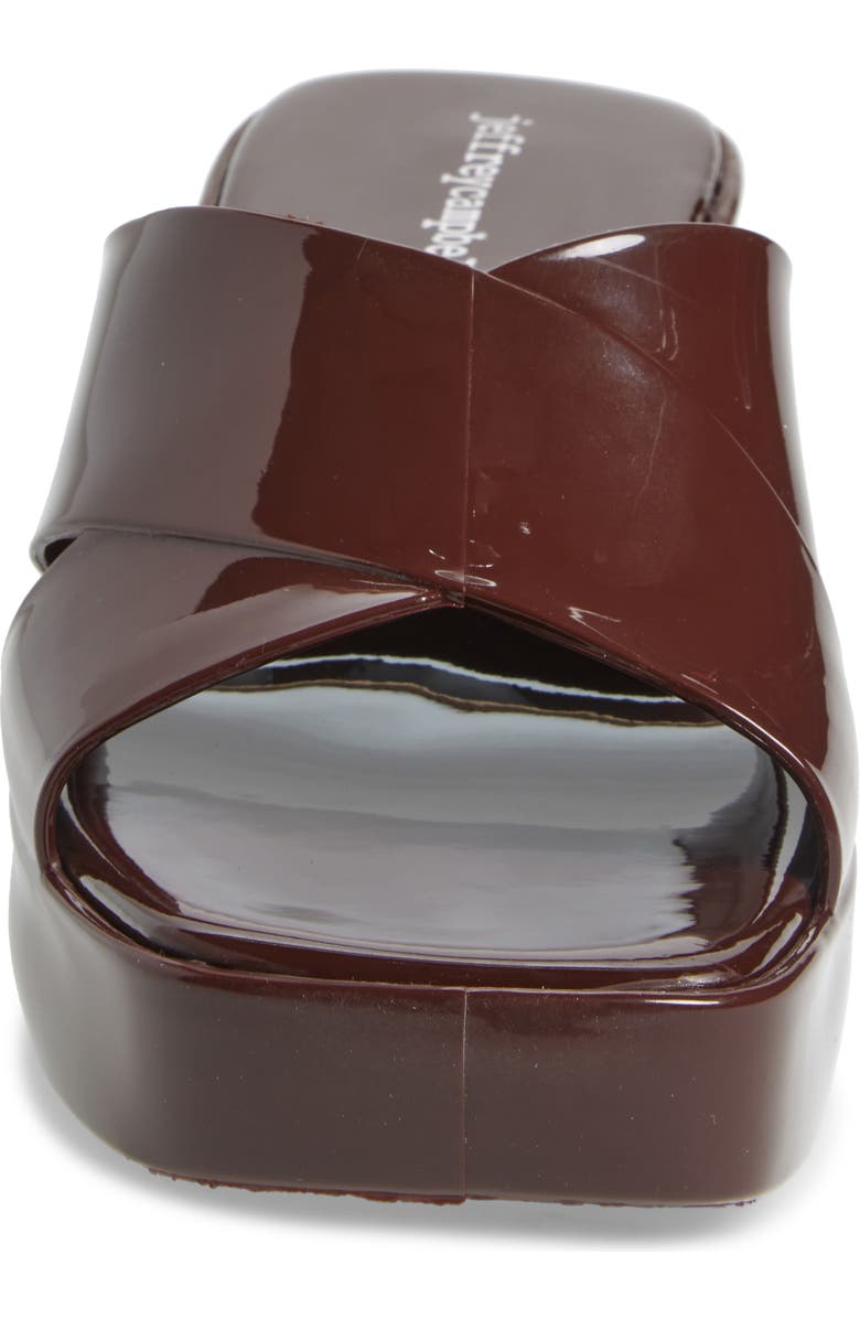 Jeffrey Campbell Bubblegum Platform Sandal, Alternate, color, Chocolate Shiny