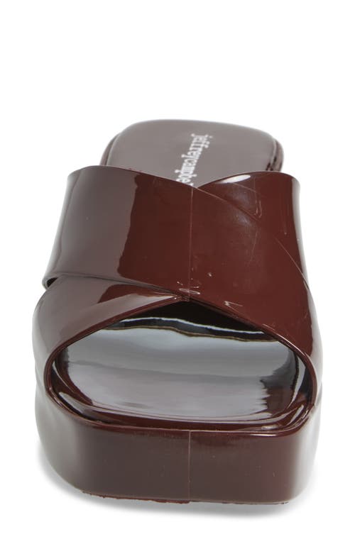 Jeffrey Campbell Bubblegum Platform Sandal In Chocolate Shiny