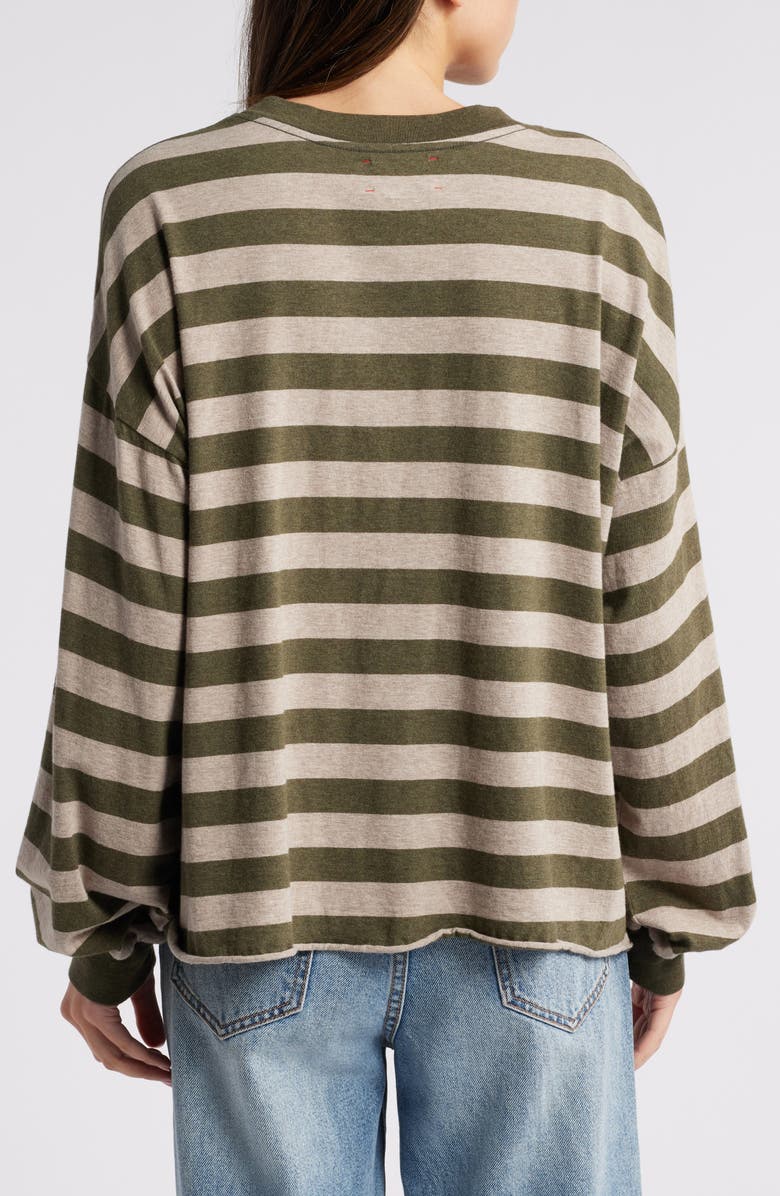 XÍRENA Honor Stripe Long Sleeve Cotton T-Shirt, Alternate, color, 