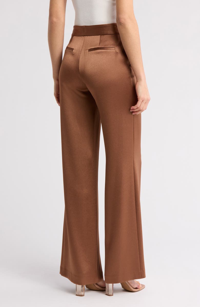 Alice + Olivia Calvin Satin Wide Leg Pants, Alternate, color, 