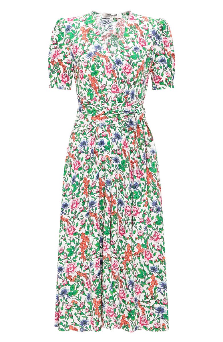 Diane von Furstenberg Sammie Floral Print Puff Sleeve Maxi Dress, Alternate, color, 