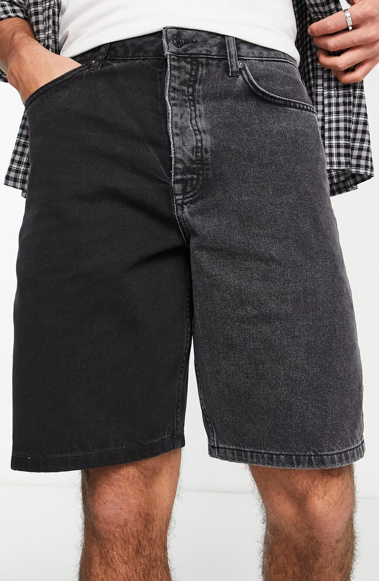 Topman Straight Leg Denim Shorts, Alternate, color,