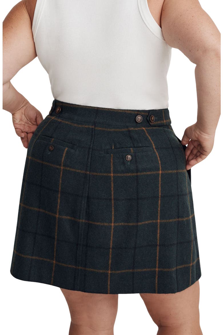 Button Front Wool Blend Miniskirt, Alternate, color, MELANGE DARK PALM