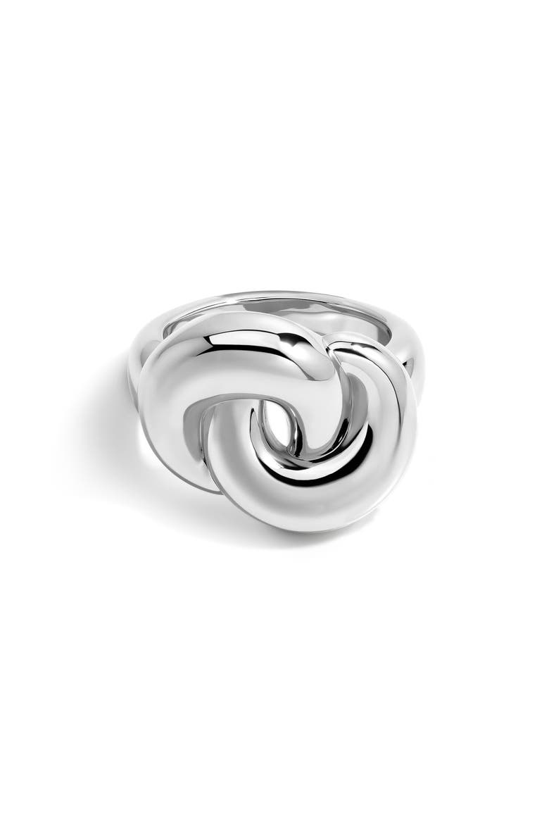 The Solstice Knot Stud Earrings, Main, color, SILVER