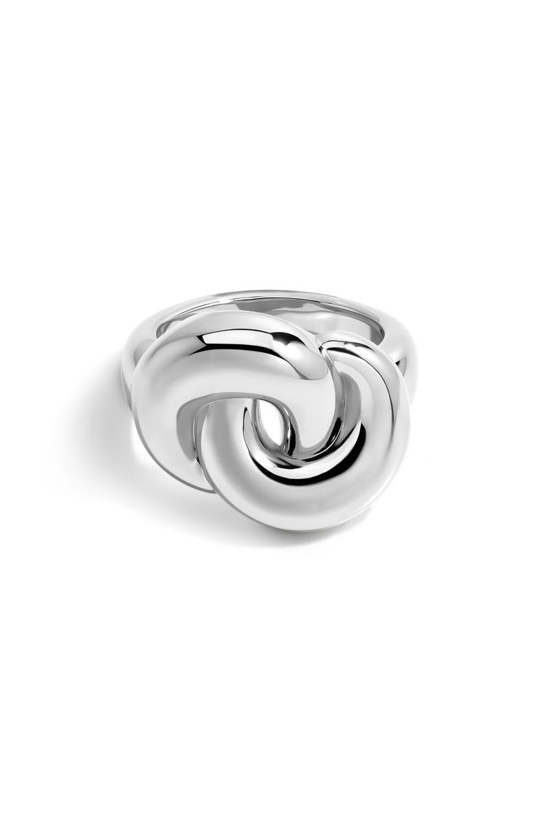 Luv AJ The Solstice Knot Stud Earrings, Main, color, Silver