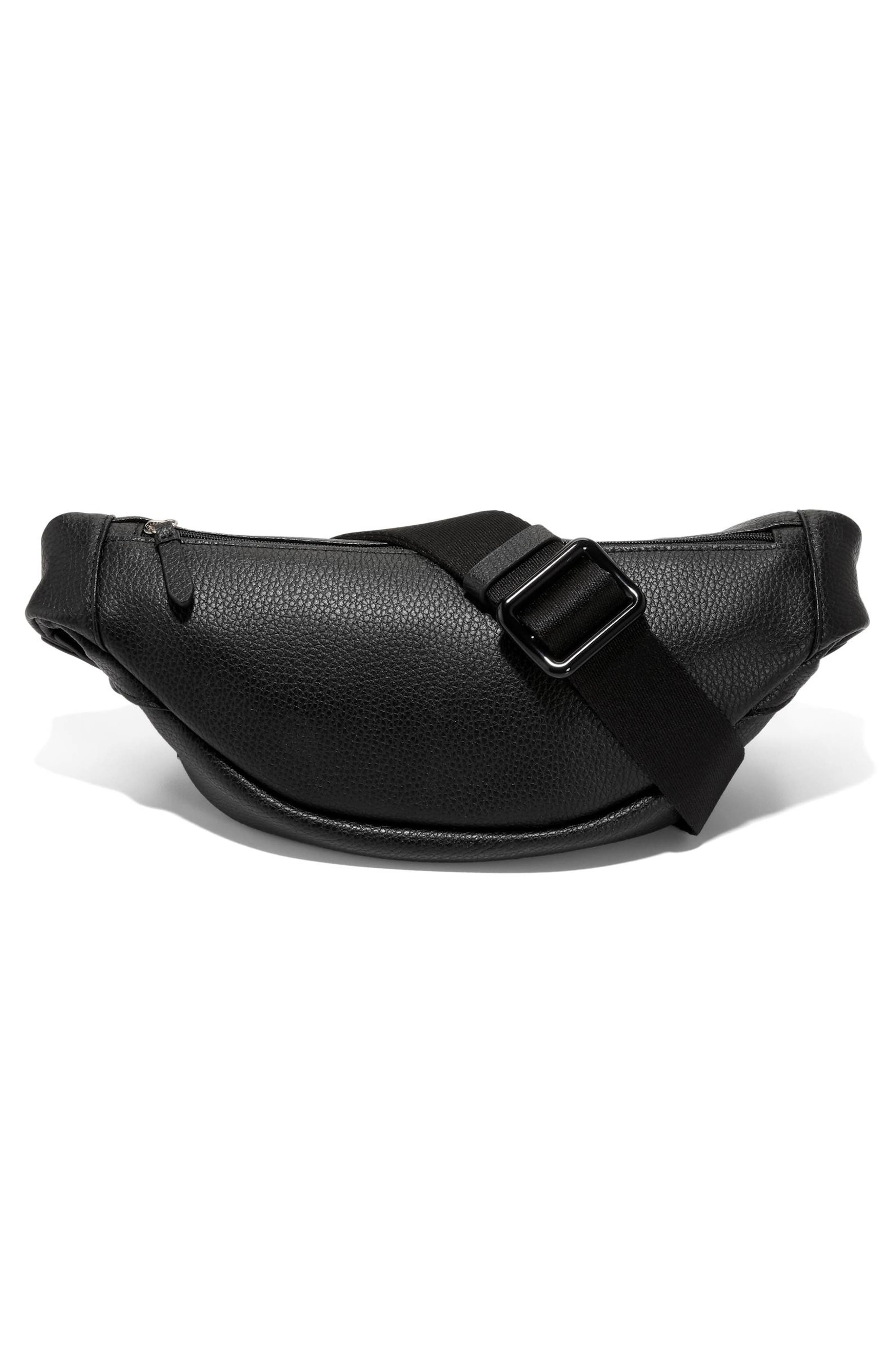 Cole Haan Mackenna Leather Belt Bag, Alternate, color, Black
