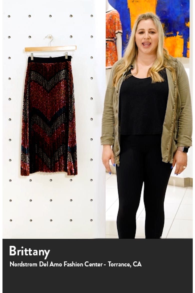 Love Street Floral Chevron Pleated Skirt video
