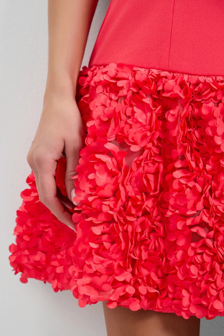 Tibaldi 3D Floral Mini Dress, Alternate, color, Corso Coral