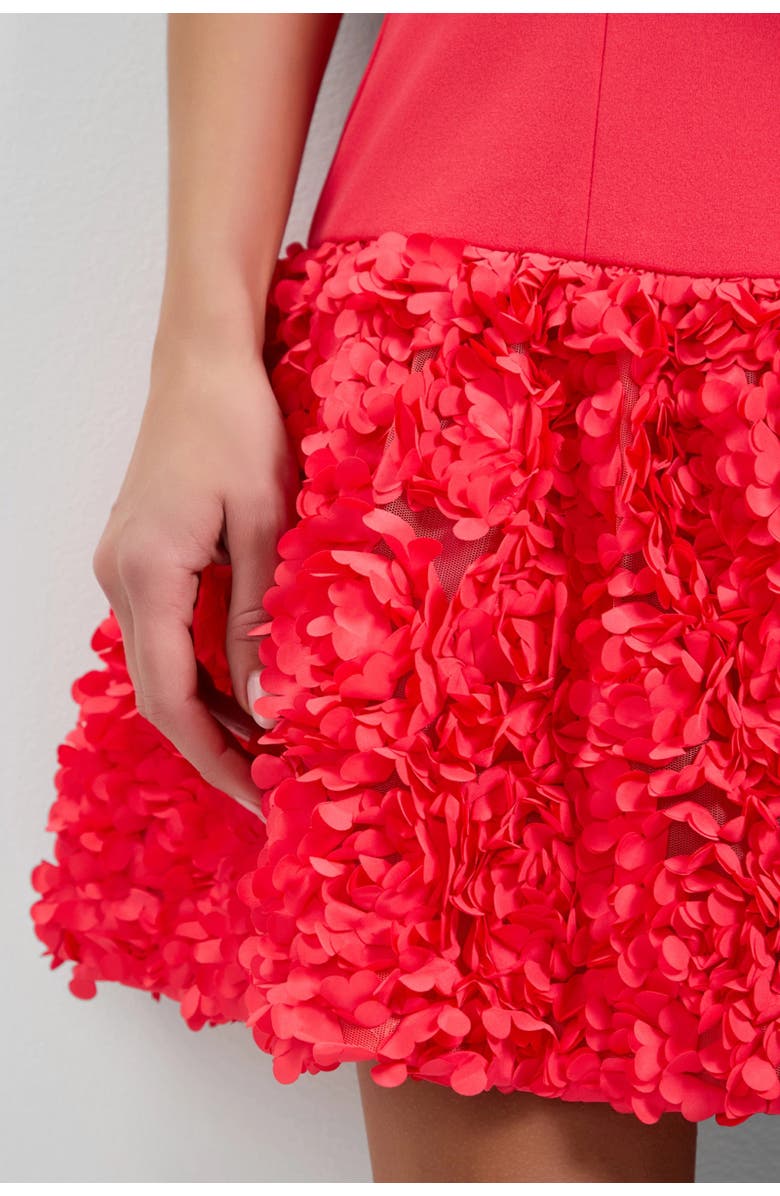 Trina Turk Tibaldi 3D Floral Mini Dress, Alternate, color, Corso Coral