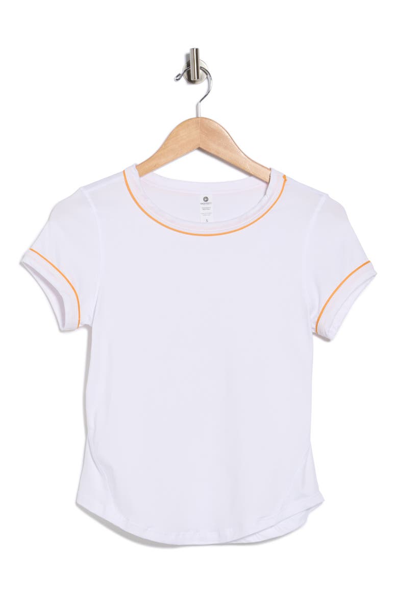 Super Soft Synergy Crewneck T-Shirt, Alternate, color, WHITE/ ORANGE