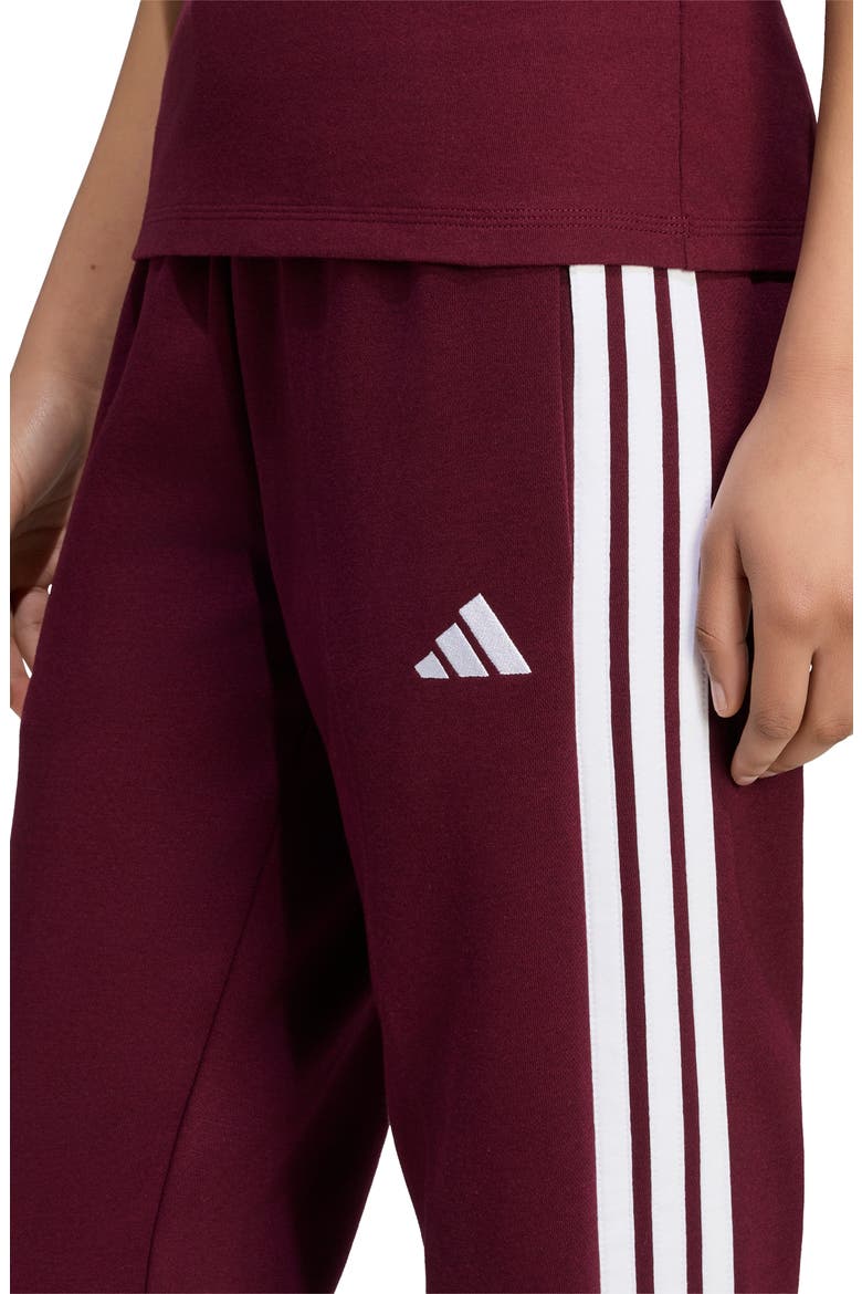 Essentials 3-Stripes Slim Joggers, Alternate, color, MAROON/ WHITE