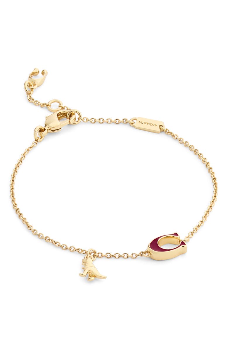 COACH C-Motif & T-Rex Charm Bracelet, Alternate, color, 