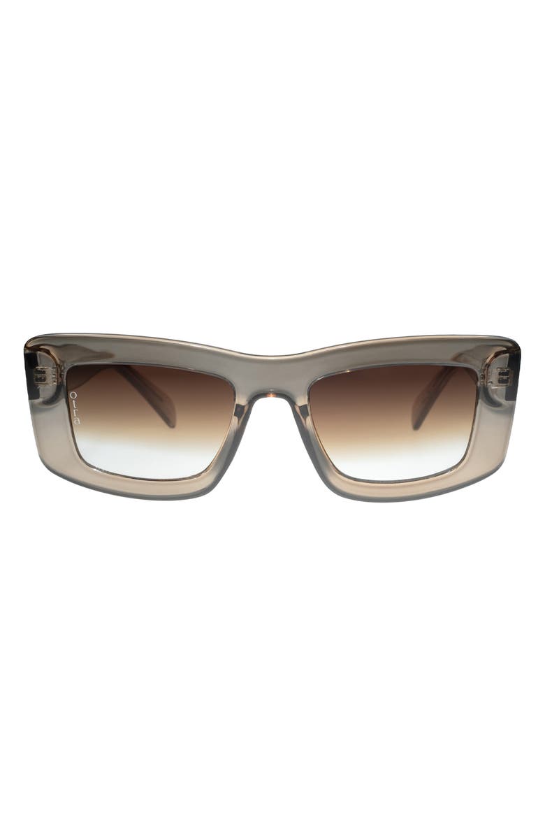 OTRA EYEWEAR Marsha 148mm Square Sunglasses, Main, color, Trans Olive/ Brown Fade