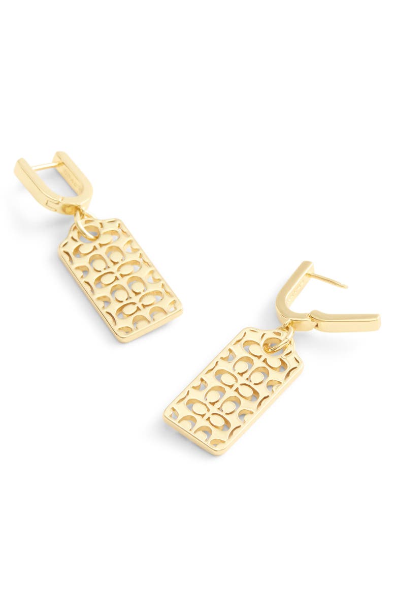 COACH Logo Charm Drop Earrings, Alternate, color, 