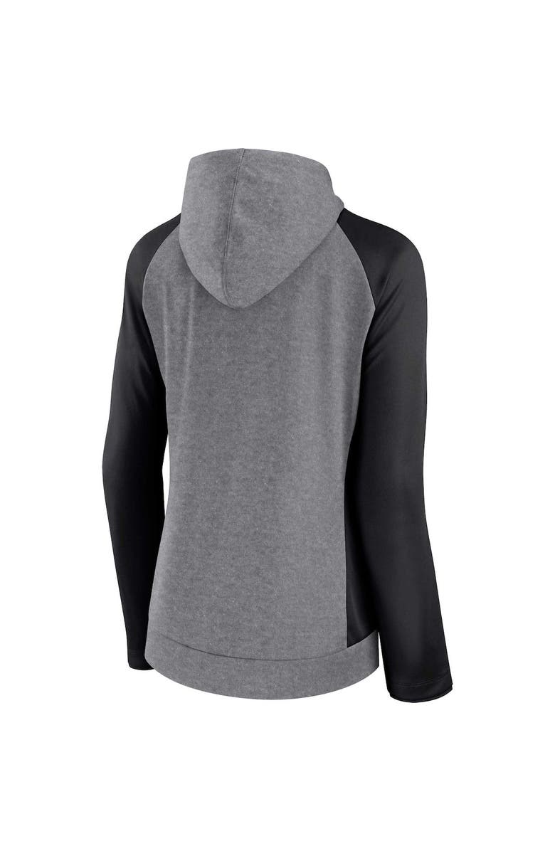 FANATICS Women's Fanatics Branded  Heather Gray/Black Cincinnati Bengals Blind Side Raglan Full-Zip Hoodie, Alternate, color, 