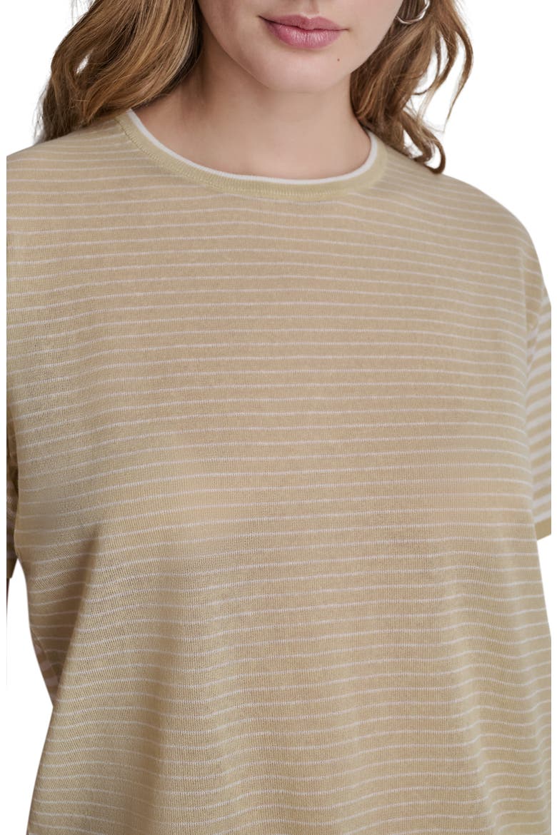 Stripe Short Sleeve Sweater, Alternate, color, MOJAVE/ COCONUT