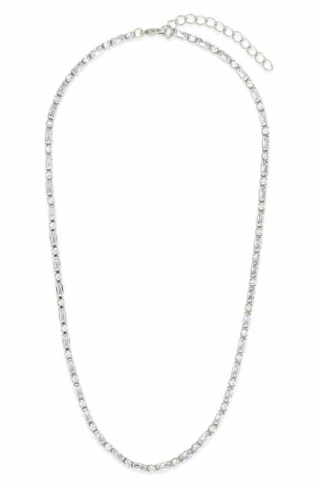 Sterling Forever Georgia Cubic Zirconia Tennis Necklace